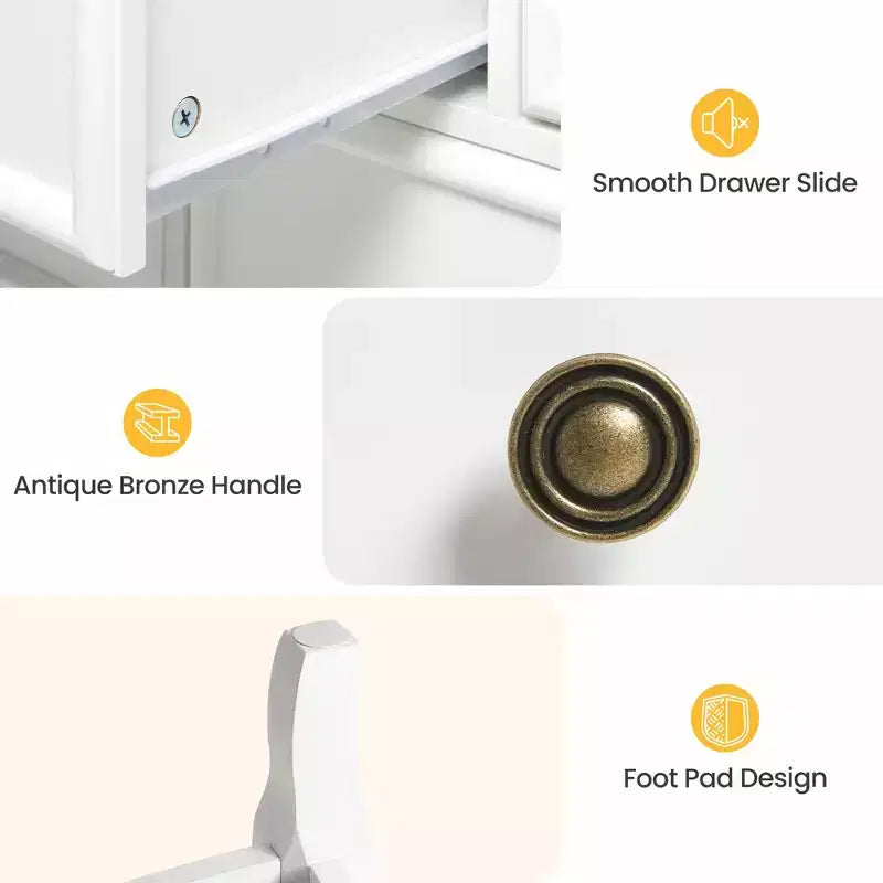 Cassettiera per camera da letto, cassettiera moderna a 7 cassetti con gambe in legno massello e finitura verniciata, ideale per la cameretta, il soggiorno, il corridoio