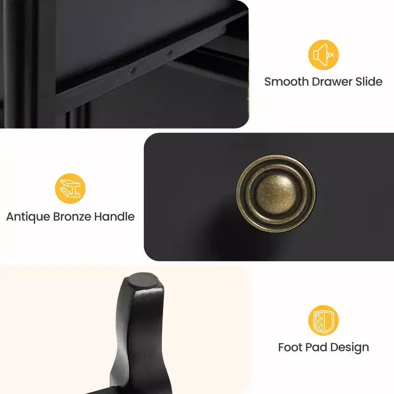 Cassettiera per camera da letto, cassettiera moderna a 7 cassetti con gambe in legno massello e finitura verniciata, ideale per la cameretta, il soggiorno, il corridoio