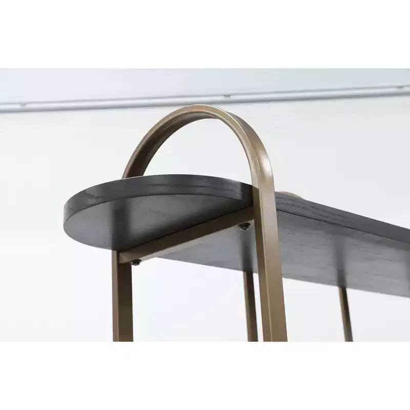 Libreria moderna 72'' con 5 ripiani - Legno marrone e struttura in metallo dorato