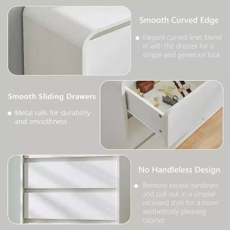 Cassettiera a 6 cassetti per camera da letto, cassettiere e comò moderni larghezza 120 cm