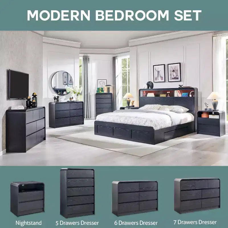 Cassettiera a 6 cassetti per camera da letto, cassettiere e comò moderni larghezza 120 cm
