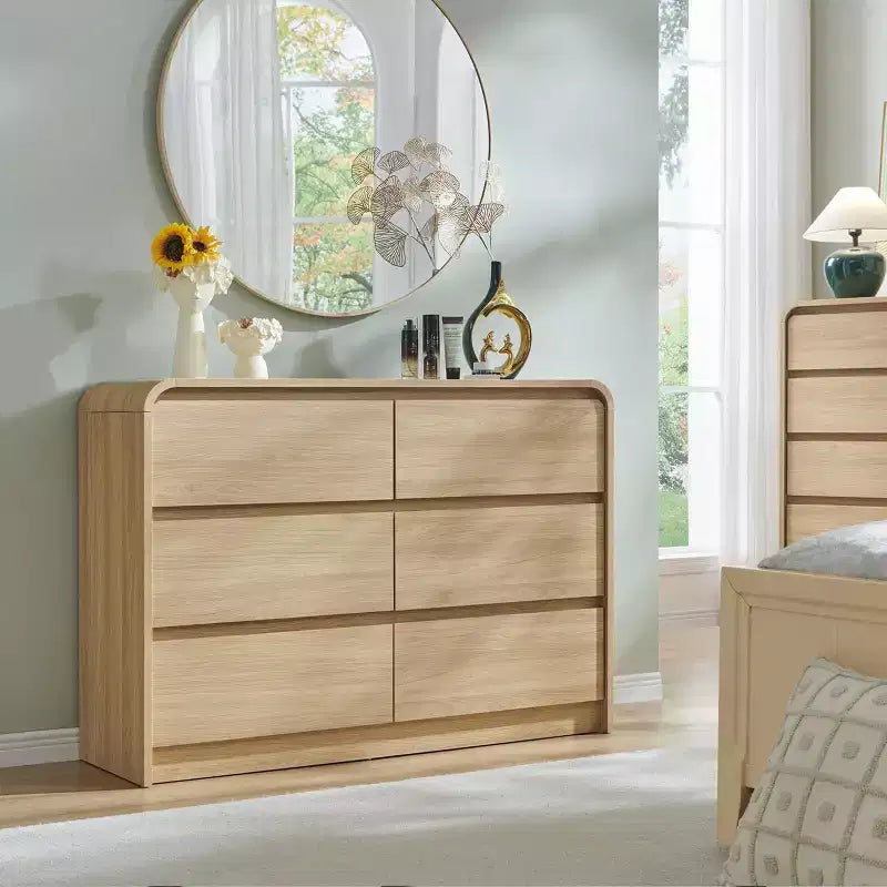 Cassettiera a 6 cassetti per camera da letto, cassettiere e comò moderni larghezza 120 cm