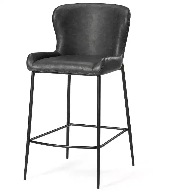 Maven Lane Naomi Metal Counter Stool with Faux Leather 27