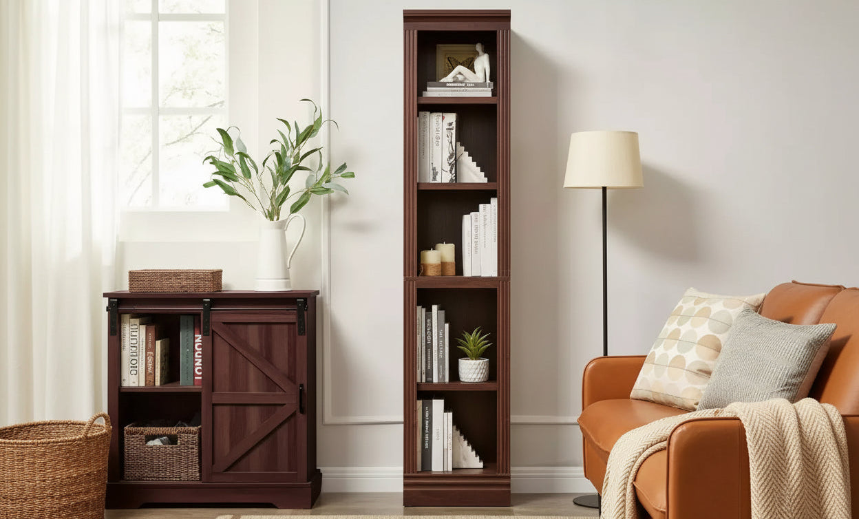 VAUXHALL & CO. Libreria stretta, Scaffale aperto regolabile, Ciliegio
