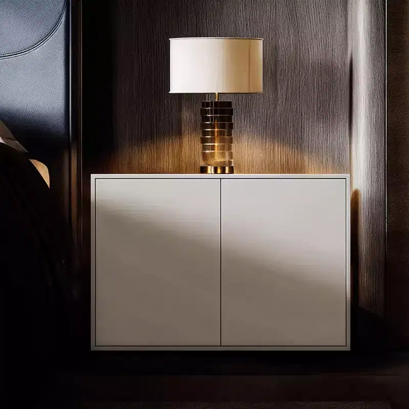 Luck Live Modern 31.49in 2-door storage cabinet, modern standalone cabinet, suitable for living room, office, living room, ivory white