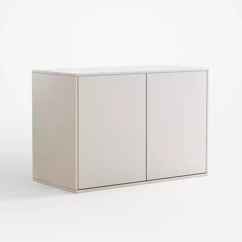 Armadietto contenitore moderno a 2 ante da 80 cm, armadietto moderno indipendente, adatto per soggiorno, ufficio, salotto, bianco avorio