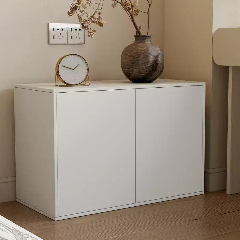 Armadietto contenitore moderno a 2 ante da 80 cm, armadietto moderno indipendente, adatto per soggiorno, ufficio, salotto, bianco avorio