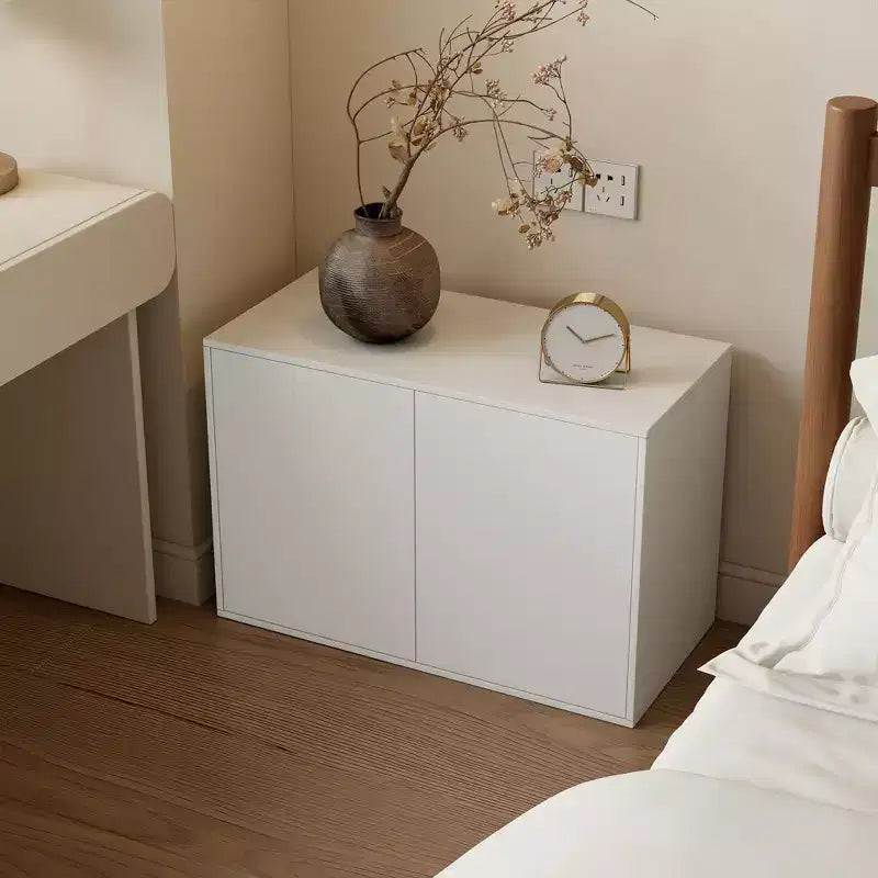 Armadietto contenitore moderno a 2 ante da 80 cm, armadietto moderno indipendente, adatto per soggiorno, ufficio, salotto, bianco avorio