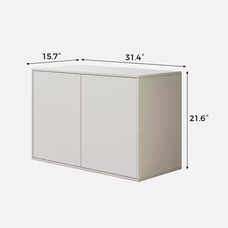 Armadietto contenitore moderno a 2 ante da 80 cm, armadietto moderno indipendente, adatto per soggiorno, ufficio, salotto, bianco avorio