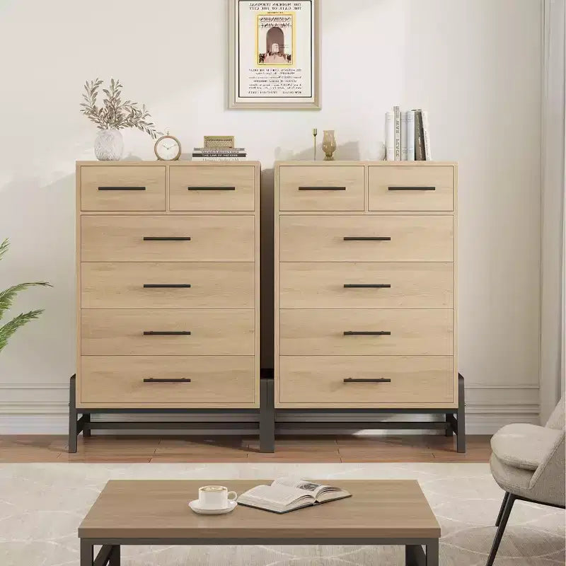 Comò 4+2 per camera da letto, comò alto 46,6, cassettiera alta con contenitore indipendente, armadio in legno con cassetti