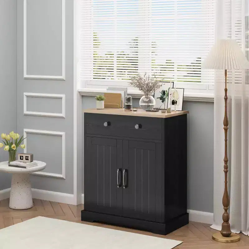 Kitchen Storage Cabinet, Modern Buffet Cabinet with Storage, Coffee Bar with 2 Drawers and 2 Doors, Floor Buffet