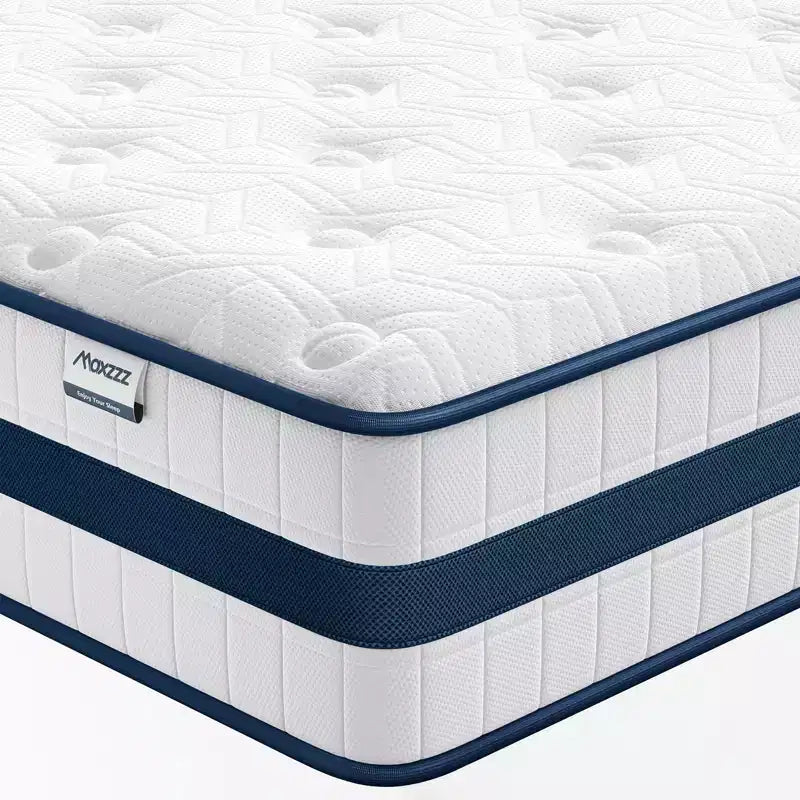 Materasso Ibrido Queen Size da 12 Pollici con Memory Foam Rinfrescante e Molle Insacchettate Singolarmente, Materasso di Lusso