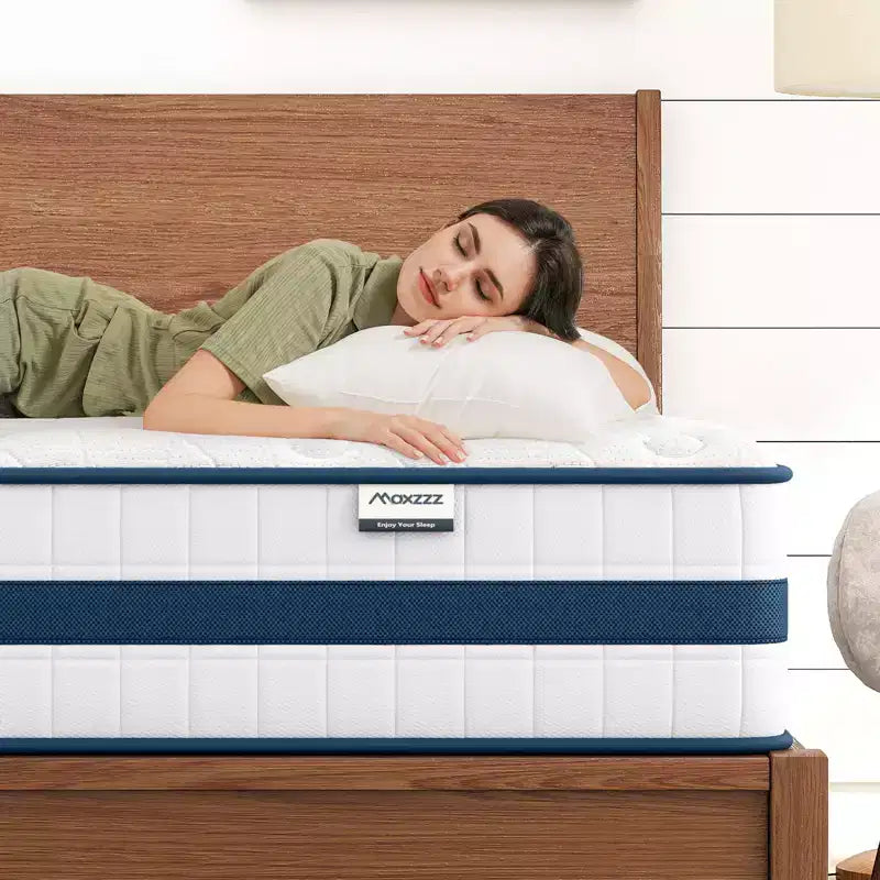Materasso Ibrido Queen Size da 12 Pollici con Memory Foam Rinfrescante e Molle Insacchettate Singolarmente, Materasso di Lusso