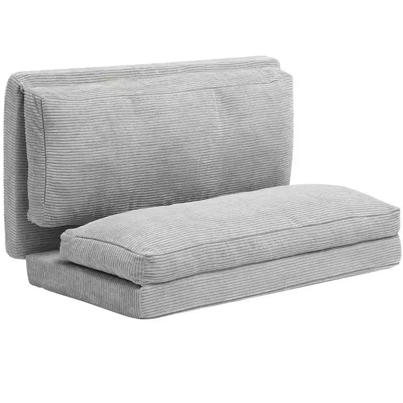VEVOR Folding Sofa Bed, 3-in-1 Foldable Couch Bed with Washable Cover, 25D High Density Memory Foam Convertible Sleeper Chair Bed, Light Grey(Full)