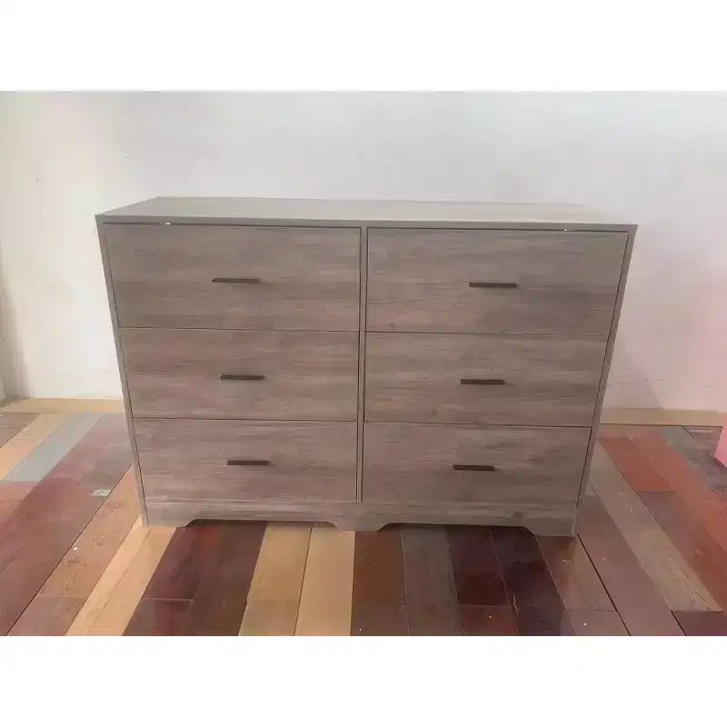 Comò per camera da letto, Comò moderno a 6 cassetti per camera da letto, Ampio cassettone in legno con maniglie in metallo per ingresso, corridoio, soggiorno