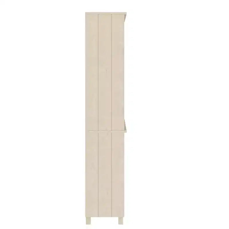 Credenza alta HAMAR in legno massello di pino color miele, robusta credenza con ampio spazio di archiviazione
