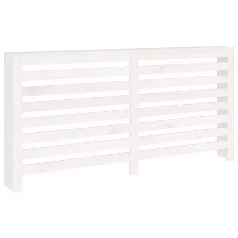 vidaXL Radiator Cover - White Solid Pine Wood Decorative Shelf with Modern Slat Design, Dimension 66.5x7.5x33.1