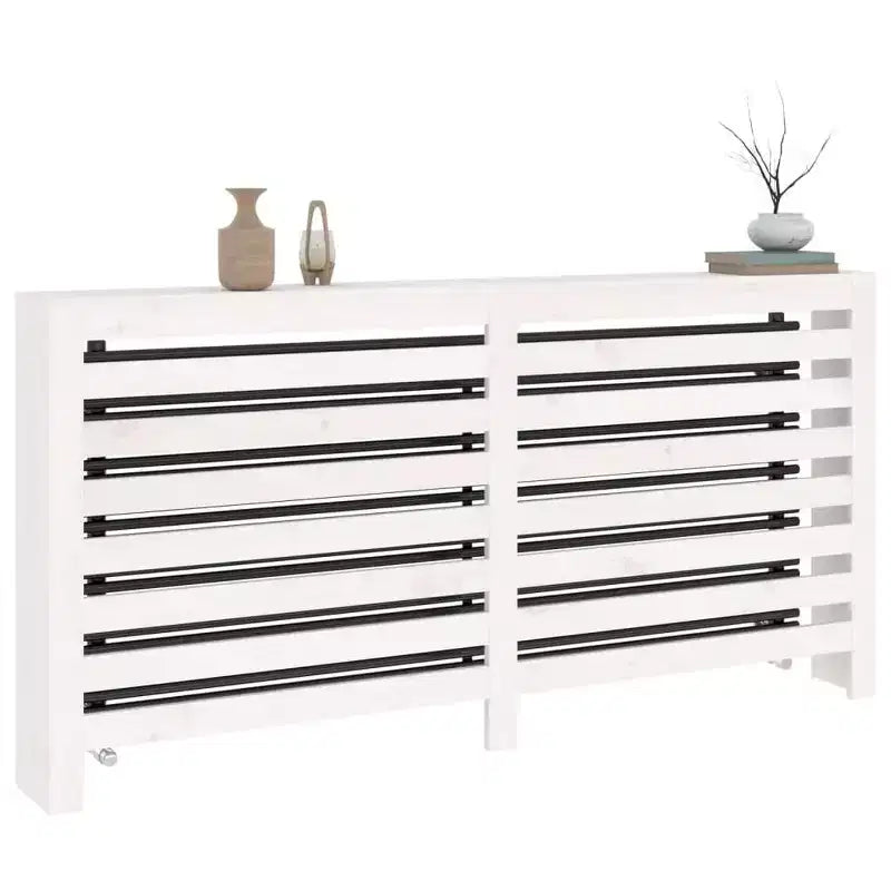 Copritermosifone - Scaffale Decorativo in Legno Massello di Pino Bianco con Design a Doghe Moderne, Dimensioni 66.5x7.5x33.1