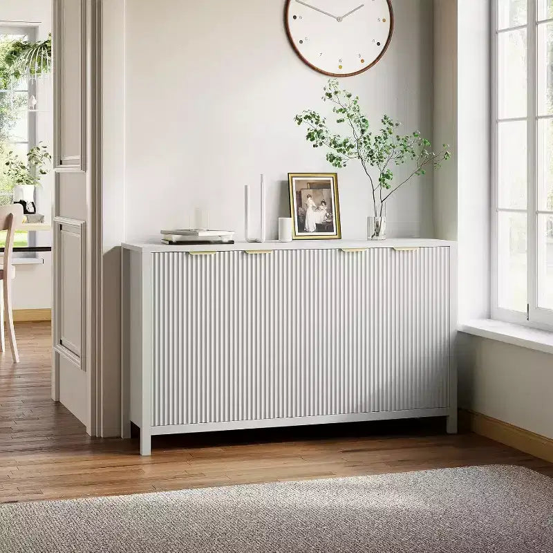 55 moderno armadio da pranzo grande a incasso, 4 ante e ripiani regolabili, porta TV