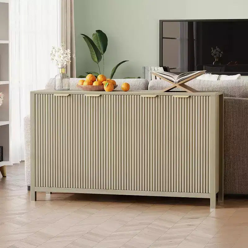 55 moderno armadio da pranzo grande a incasso, 4 ante e ripiani regolabili, porta TV