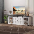 70 Farmhouse TV Stand, Entertainment Center and Media with Sliding Barn Doors & Storage Cabinets