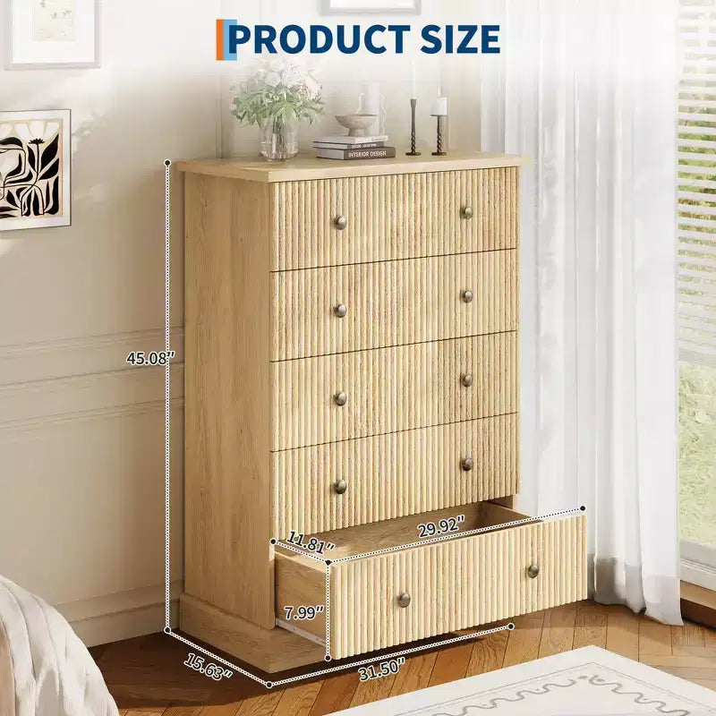 per Camera da Letto Cassettiera Verticale Moderna, Armadio Contenitore Spazioso Finitura Legno Bianco Contemporaneo