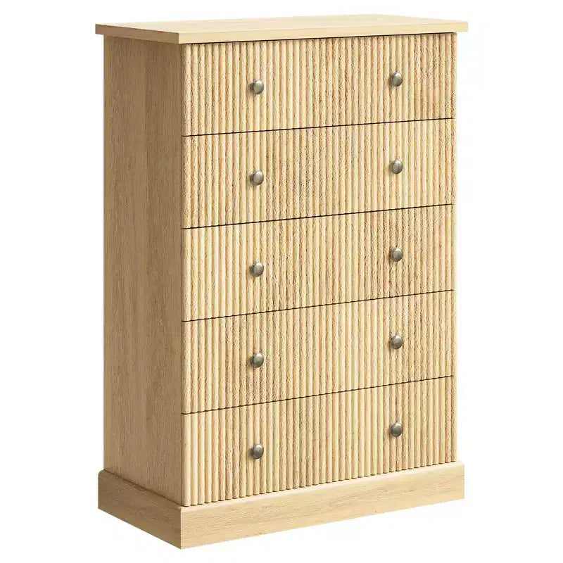 per Camera da Letto Cassettiera Verticale Moderna, Armadio Contenitore Spazioso Finitura Legno Bianco Contemporaneo