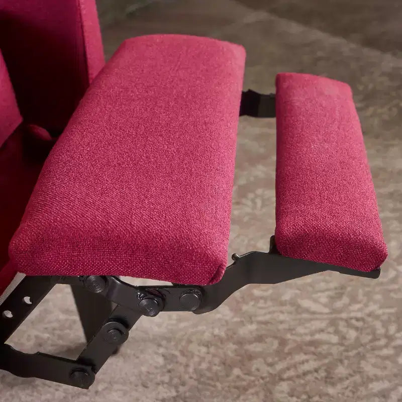 Poltrona reclinabile capitonné - Rosso intenso - : Poliestere imbottito, Telaio in legno massello, Portata 113 kg