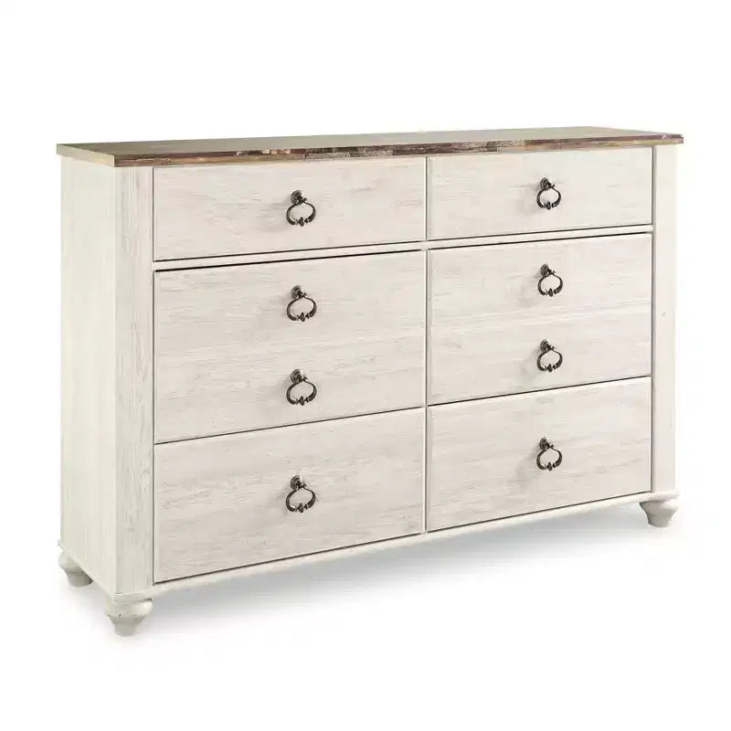 Willowton Dresser Cream - Signature Design by Ashley: 6-Drawer Bedroom Storage, Wood Veneer, Meets ASTM Standards