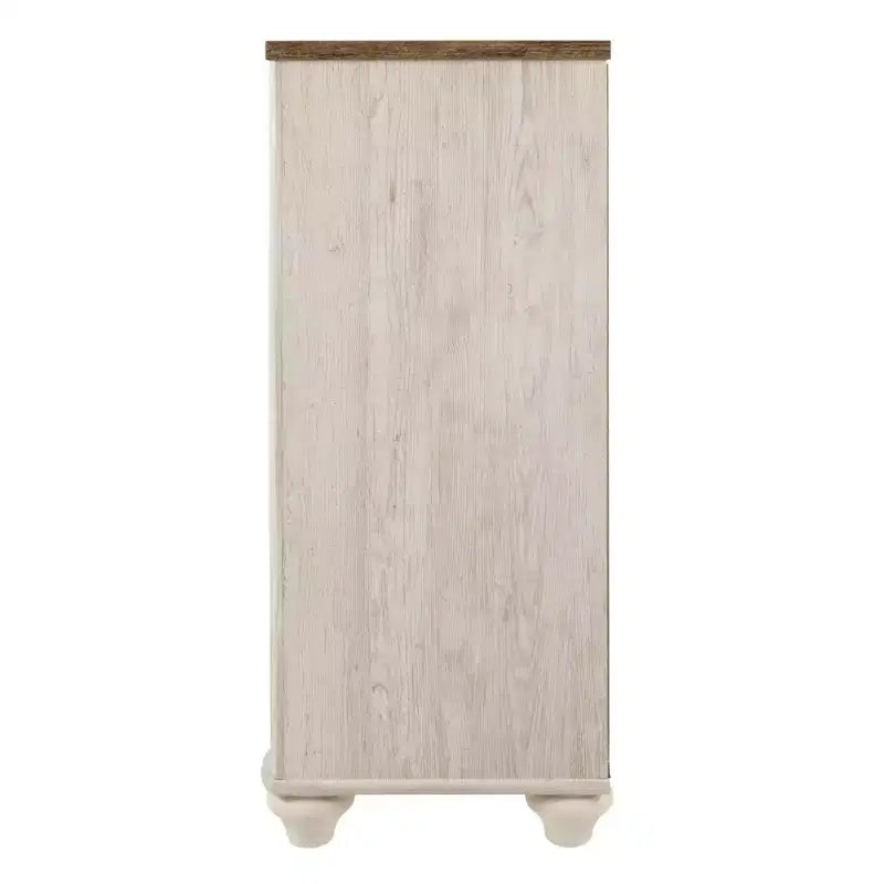 Comò Willowton Crema - : Cassettiera a 6 cassetti per camera da letto, impiallacciatura in legno, conforme agli standard ASTM