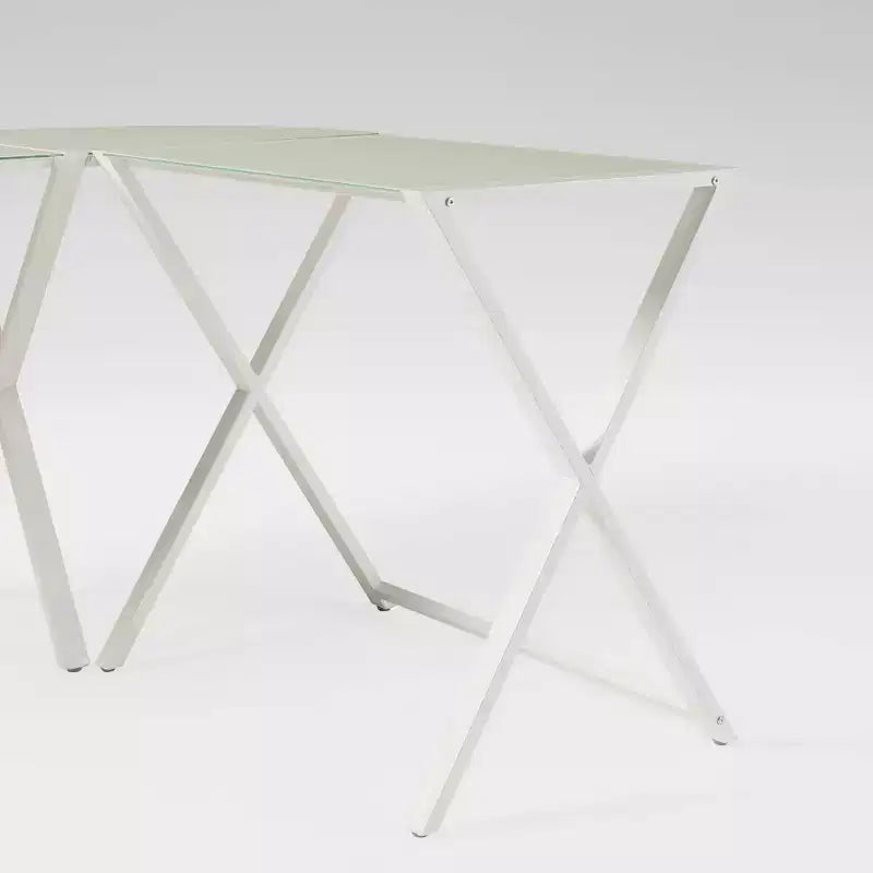Modern Glass L Shaped Gaming Computer Desk White -
