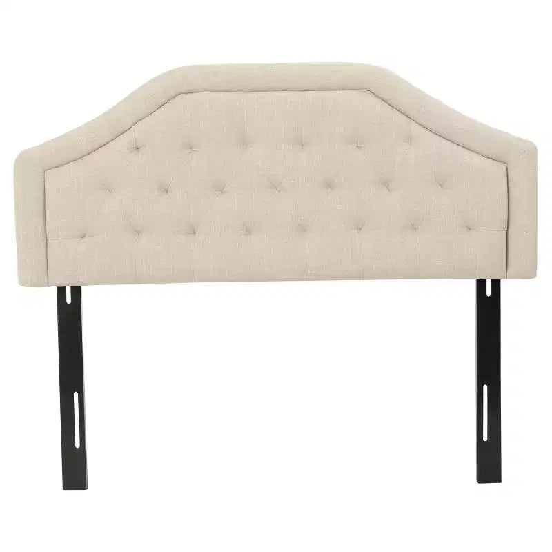 California/King Earlton Headboard Light Beige - Christopher Knight Home: Upholstered, Adjustable, Wood Frame Mounted