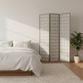 Oriental Furniture 6' Tall 4 Panel Window Pane Special Edition Gray: Privacy Screen, Light Filtering