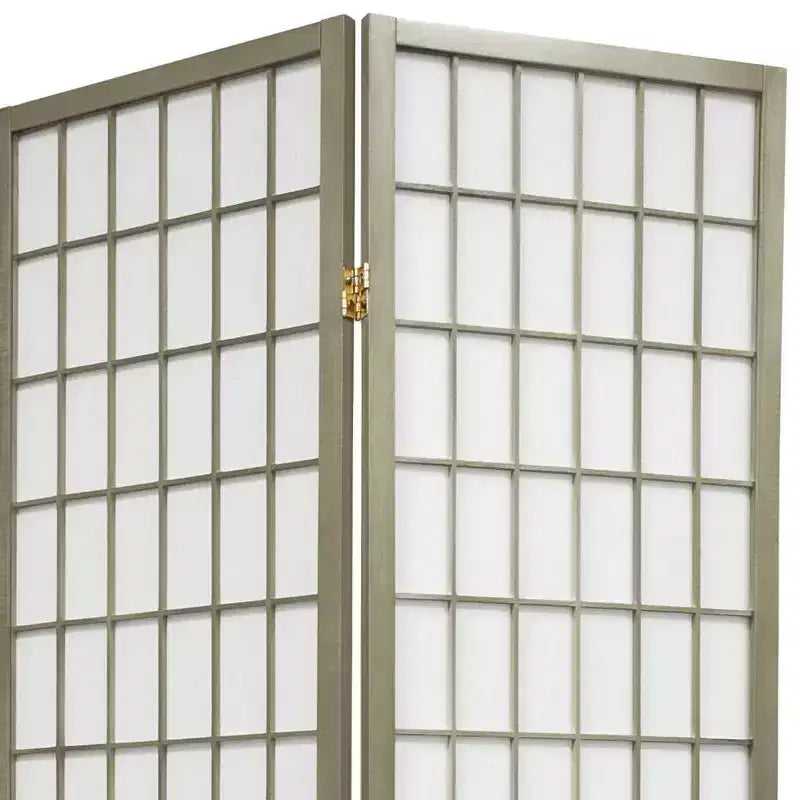 Oriental Furniture 6' Tall 4 Panel Window Pane Special Edition Gray: Paravento, Filtrante Luce