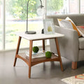 Tavolino - Bianco Sporco/Noce Pecan: , Mid-Century, Ripiano in rovere impiallacciato, Forma quadrata