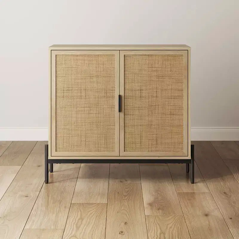 Credenza in rattan rovere chiaro