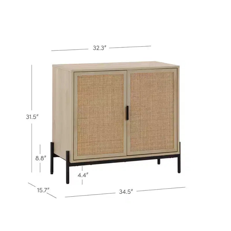 Credenza in rattan rovere chiaro