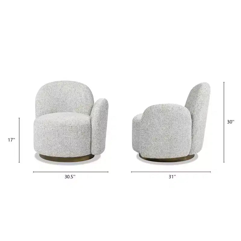 Poltrona girevole accent in tessuto "RAF" a un braccio da 31,5"
