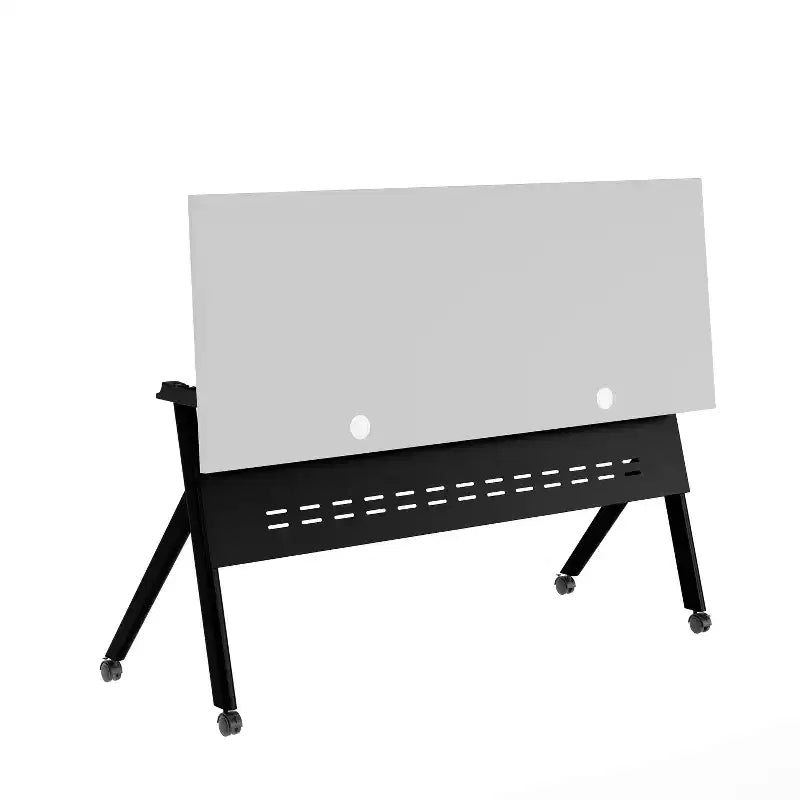 Tavolo da addestramento ribaltabile per impieghi gravosi con design impilabile, pannello per la privacy, gambe a Y, piano del tavolo, struttura in metallo