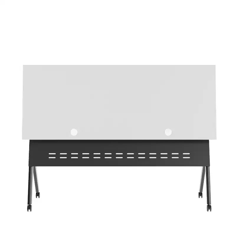 Tavolo da addestramento ribaltabile per impieghi gravosi con design impilabile, pannello per la privacy, gambe a Y, piano del tavolo, struttura in metallo