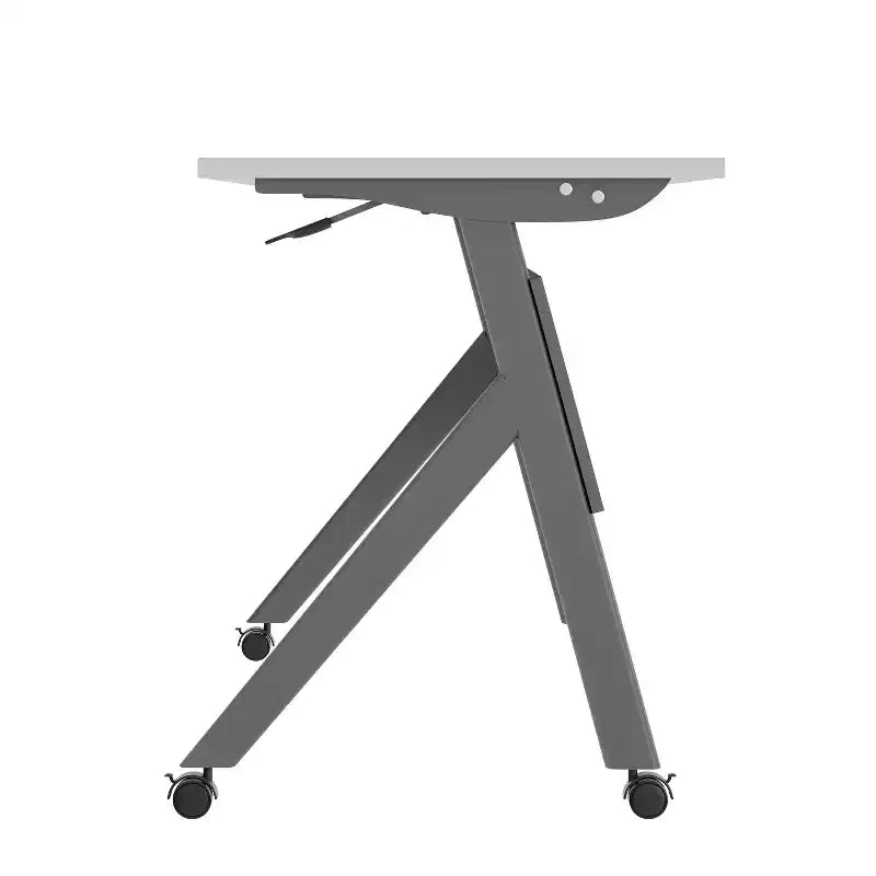 Tavolo da addestramento ribaltabile per impieghi gravosi con design impilabile, pannello per la privacy, gambe a Y, piano del tavolo, struttura in metallo