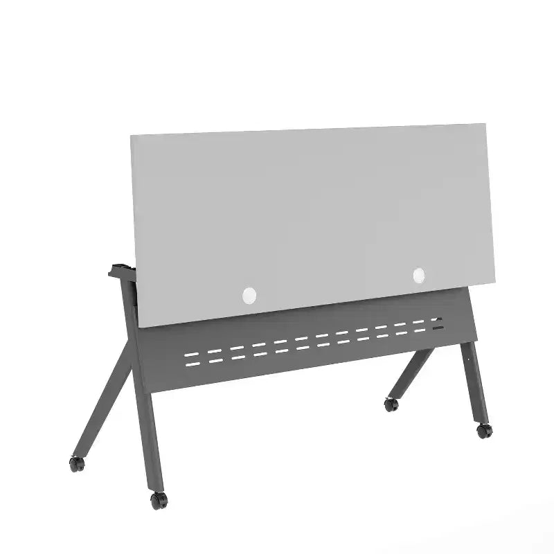 Tavolo da addestramento ribaltabile per impieghi gravosi con design impilabile, pannello per la privacy, gambe a Y, piano del tavolo, struttura in metallo