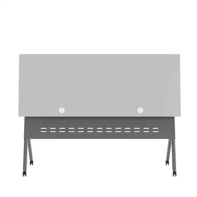 Tavolo da addestramento ribaltabile per impieghi gravosi con design impilabile, pannello per la privacy, gambe a Y, piano del tavolo, struttura in metallo