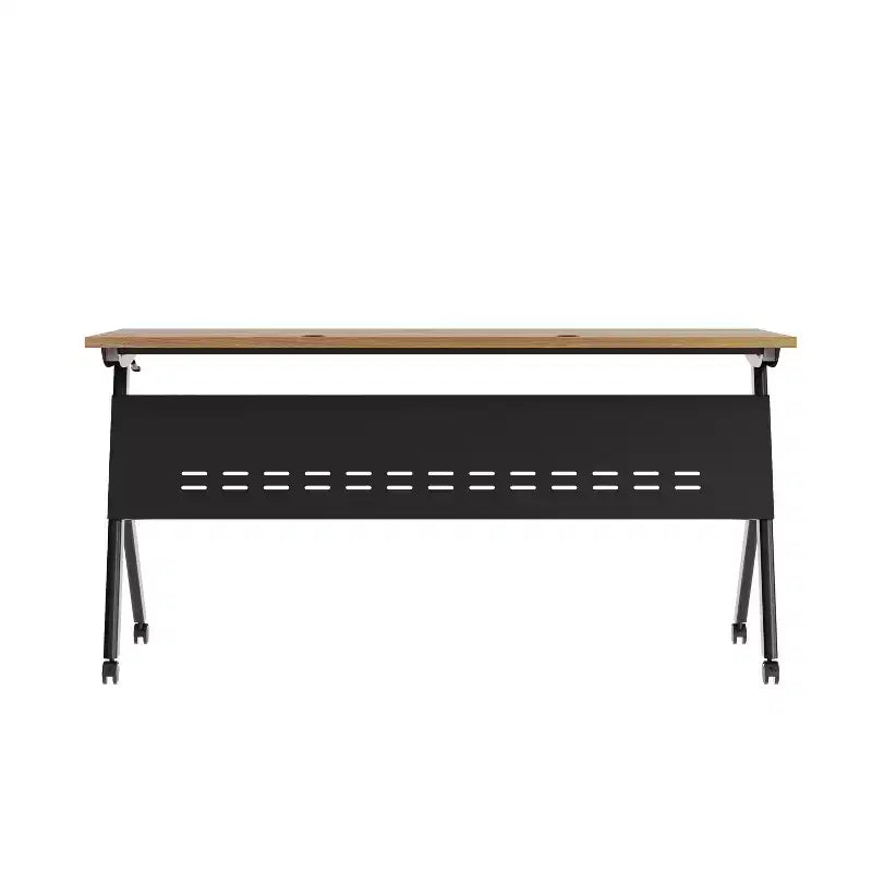 Tavolo da addestramento ribaltabile per impieghi gravosi con design impilabile, pannello per la privacy, gambe a Y, piano del tavolo, struttura in metallo