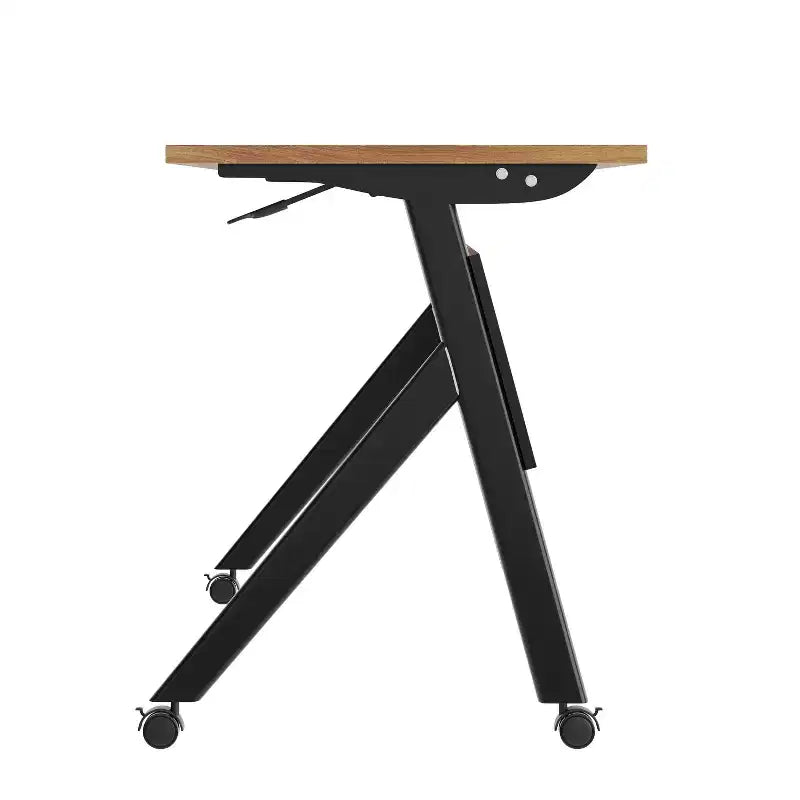 Tavolo da addestramento ribaltabile per impieghi gravosi con design impilabile, pannello per la privacy, gambe a Y, piano del tavolo, struttura in metallo