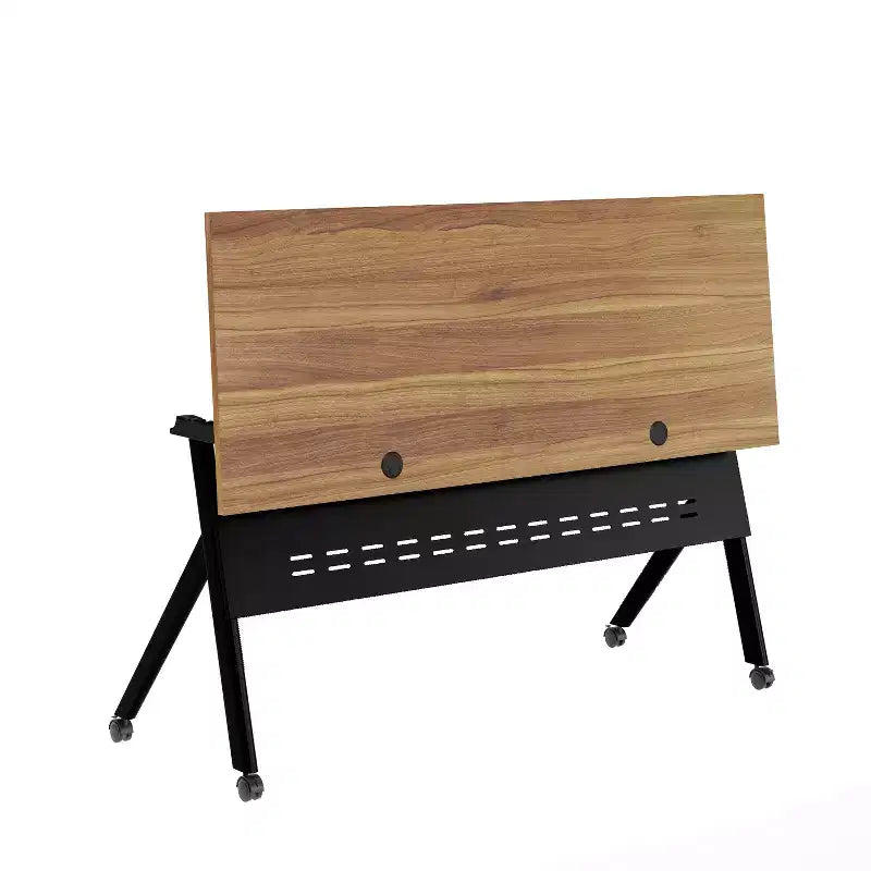 Tavolo da addestramento ribaltabile per impieghi gravosi con design impilabile, pannello per la privacy, gambe a Y, piano del tavolo, struttura in metallo