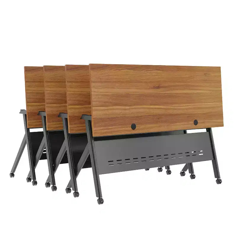 Tavolo da addestramento ribaltabile per impieghi gravosi con design impilabile, pannello per la privacy, gambe a Y, piano del tavolo, struttura in metallo