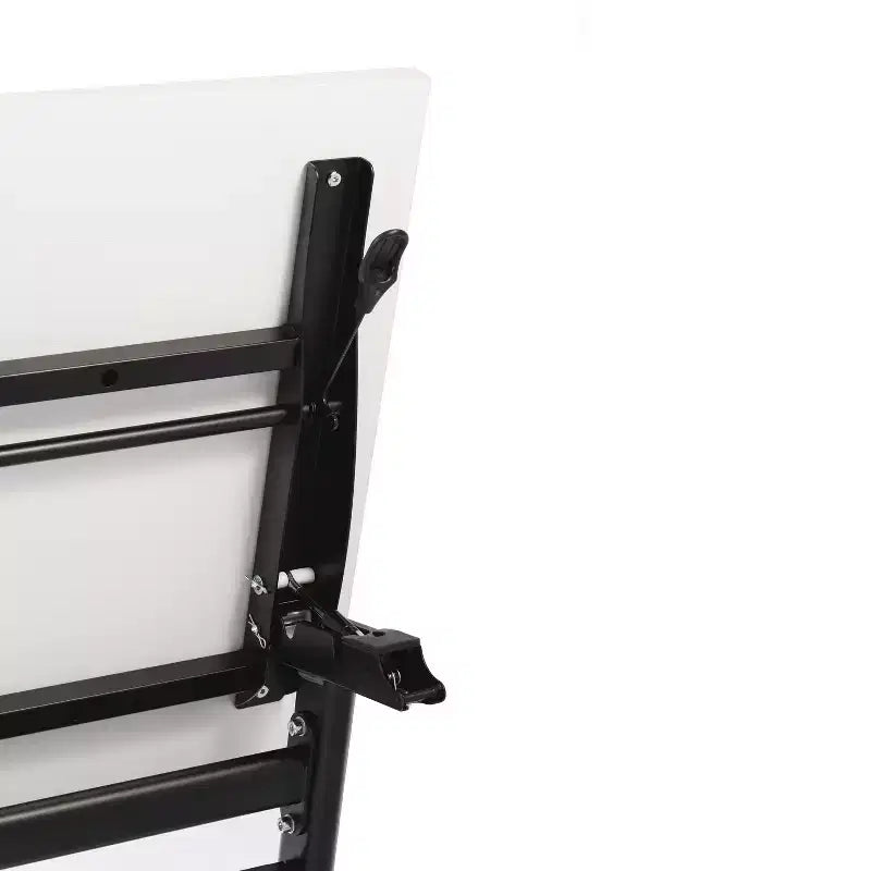 Tavolo da addestramento ribaltabile per impieghi gravosi con design impilabile, pannello per la privacy, gambe a Y, piano del tavolo, struttura in metallo