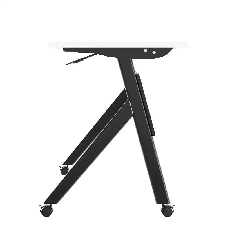 Tavolo da addestramento ribaltabile per impieghi gravosi con design impilabile, pannello per la privacy, gambe a Y, piano del tavolo, struttura in metallo