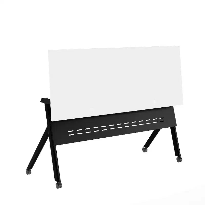 Tavolo da addestramento ribaltabile per impieghi gravosi con design impilabile, pannello per la privacy, gambe a Y, piano del tavolo, struttura in metallo
